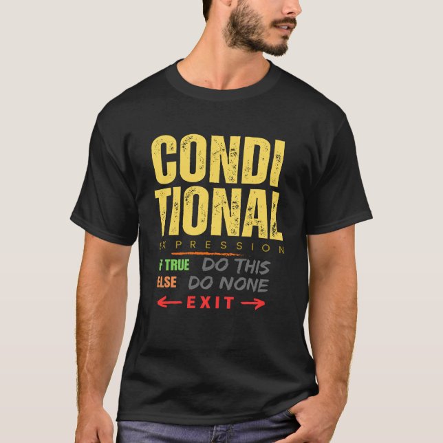 Camiseta Expresión condicional en la programación de cobol (Anverso)