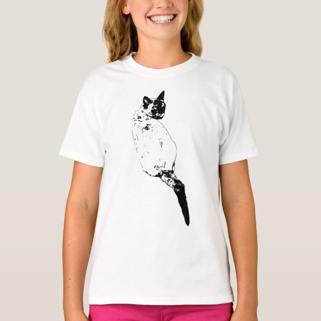 Camiseta Expresión de gato equilibrada (Anverso)