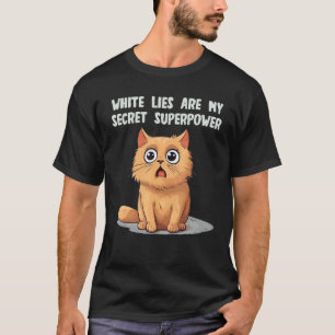 Camiseta Expresión divertida de gato con ideas de mentira b