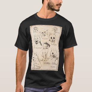 Camiseta Expresiones faciales de varios gatos, Louis Wain
