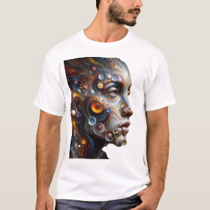 Camiseta Expresiones vívidas: Resumen de arte facial humano