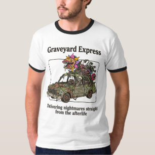 Camiseta Expreso del Cementerio Divertido Entregando Pesadi