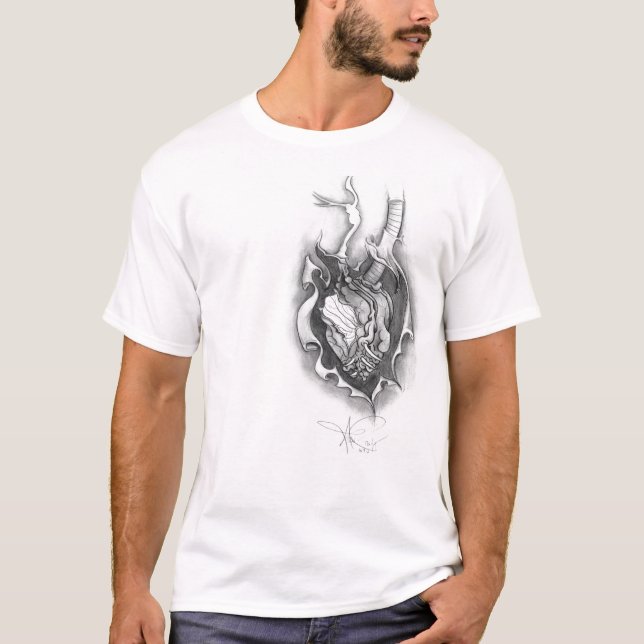 Camiseta expuesta para hombre del corazón (Anverso)