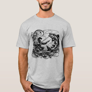 Camiseta Exquisita acción de pesca de mosca
