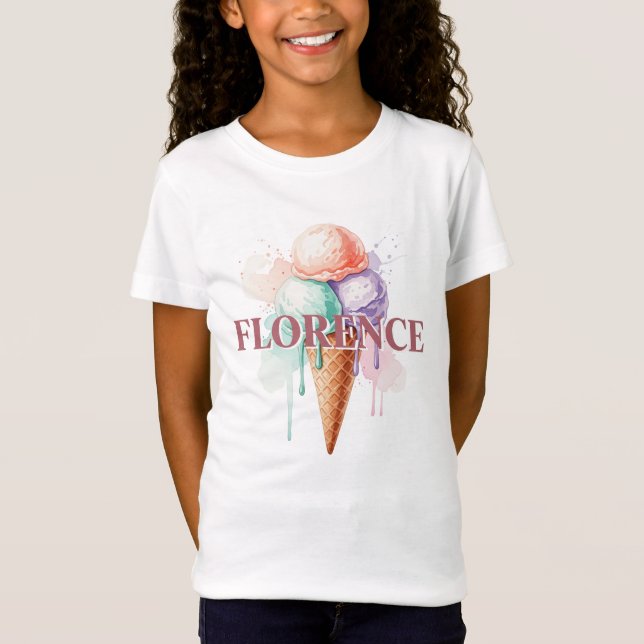 Camiseta Exquisita Florencia, Crema de Hielo Fruta, por Nat (Anverso)