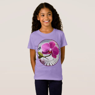 Camiseta Exquisito orquídea rosa descansa en placa plateada