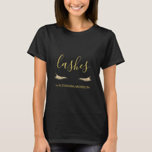 Camiseta Extensión de la Eyelash con Purpurina y espárragos