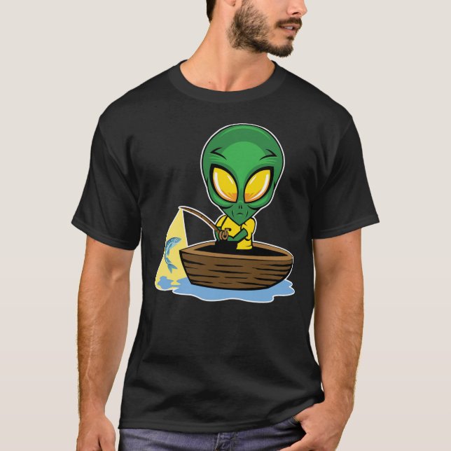 Camiseta Exterrestrial UFO Lake Fishermen Sail Fish Fishing (Anverso)