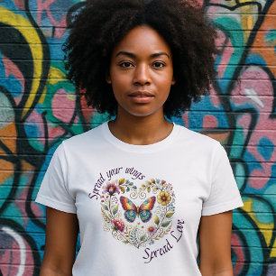 Camiseta Extiende tus Alas, Difunde Amor - Mariposa Floral