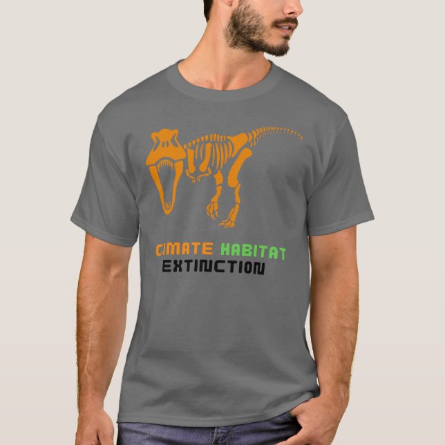 Camiseta Extinción del Hábitat del Clima Dinosaurio T-Rex (Anverso)