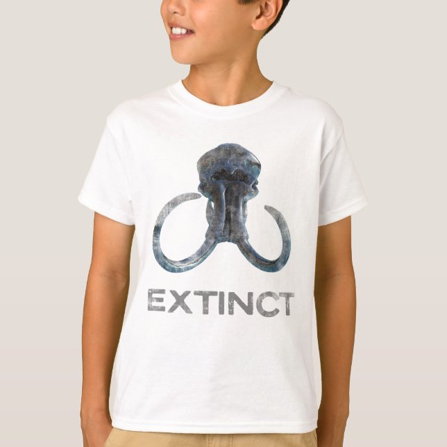 Camiseta Extinct Wooly Mammoth Fossil Head Versión 1 (Anverso)