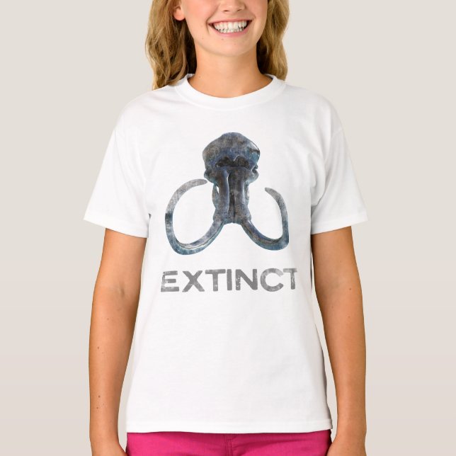 Camiseta Extinct Wooly Mammoth Fossil Head Versión 1 (Anverso)