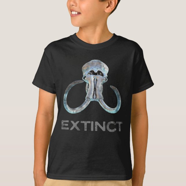 Camiseta Extinct Wooly Mammoth Fossil Head Versión 2 (Anverso)