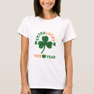 Camiseta Extra afortunada irlandesa este año graciosa camis