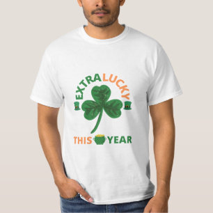 Camiseta Extra afortunada irlandesa este año graciosa camis