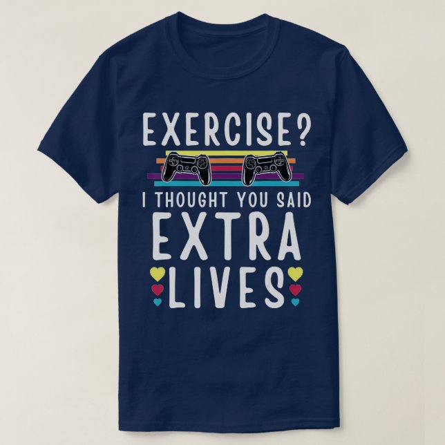 Camiseta Extra Lives Funny Video Controller Retro Boy (Diseño del anverso)