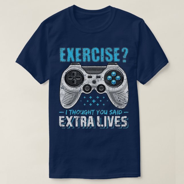 Camiseta Extra Lives Funny Video Controller Retro Boy (Diseño del anverso)