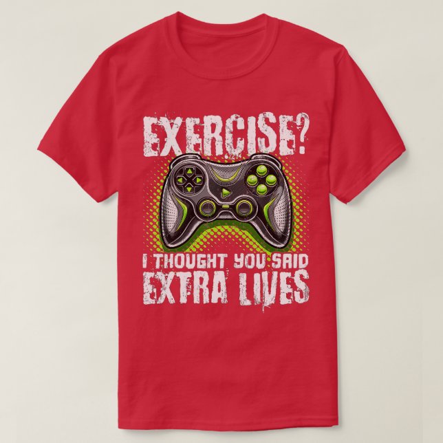 Camiseta Extra Lives Funny Video Controller Retro Boy (Diseño del anverso)