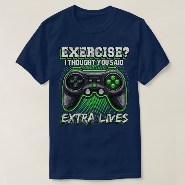 Camiseta Extra Lives Funny Video Controller Retro Boy (Diseño del anverso)