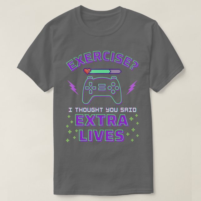 Camiseta Extra Lives Funny Video Controller Retro Boy (Diseño del anverso)