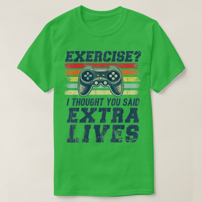 Camiseta Extra Lives Funny Video Controller Retro Boy (Diseño del anverso)