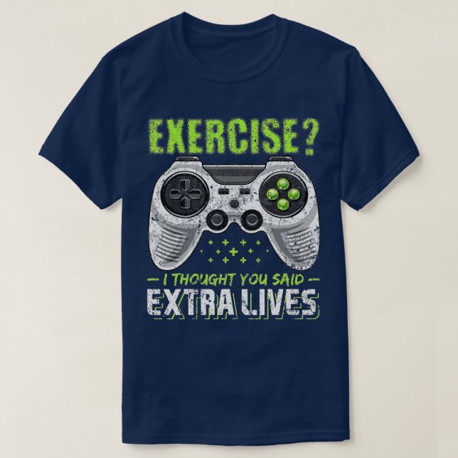 Camiseta Extra Lives Funny Video Controller Retro Boy (Diseño del anverso)