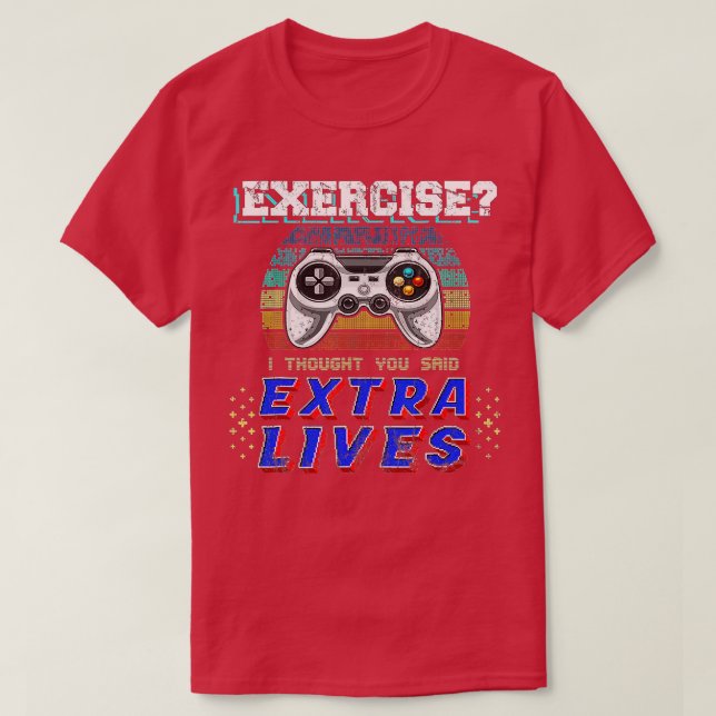 Camiseta Extra Lives Funny Video Controller Retro Boy (Diseño del anverso)