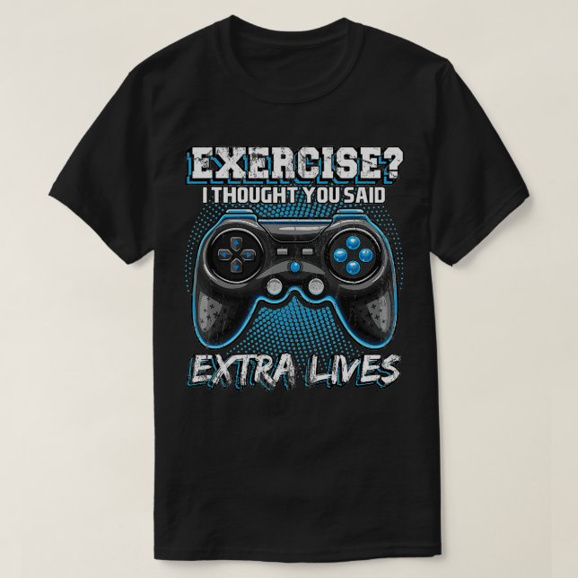 Camiseta Extra Lives Funny Video Controller Retro Boy (Diseño del anverso)