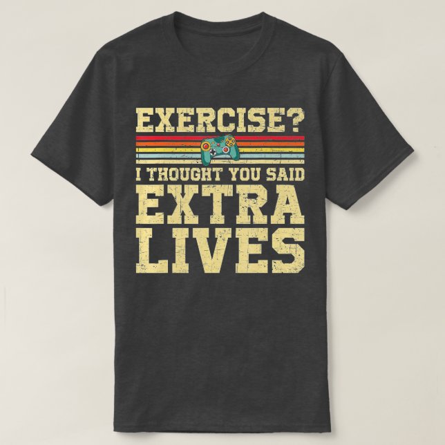 Camiseta Extra Lives Funny Video Controller Retro Boy (Diseño del anverso)