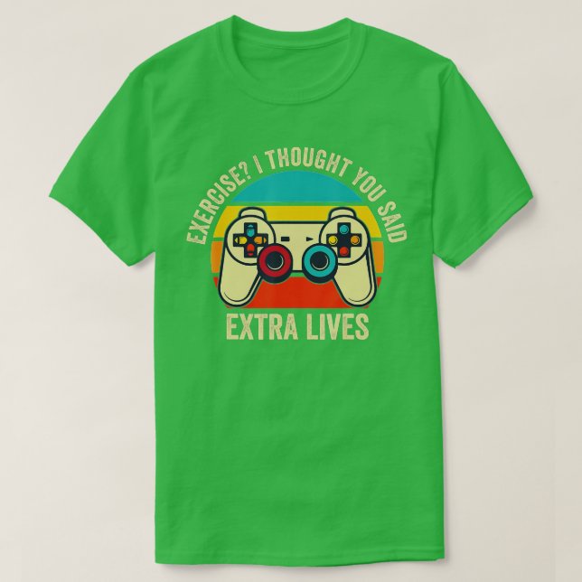 Camiseta Extra Lives Funny Video Controller Retro Boy (Diseño del anverso)