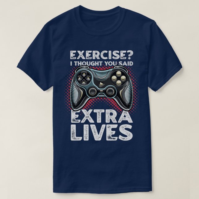 Camiseta Extra Lives Funny Video Controller Retro Boy (Diseño del anverso)