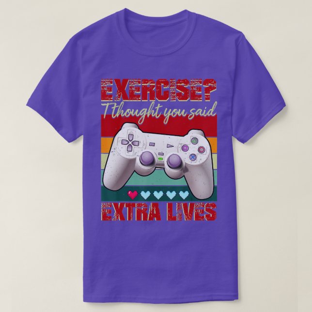 Camiseta Extra Lives Funny Video Controller Retro Boy (Diseño del anverso)