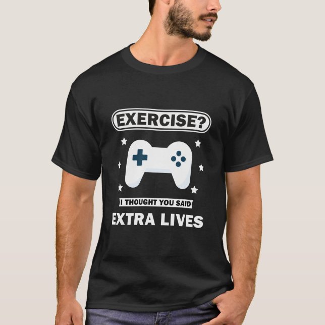 Camiseta Extra Lives Funny Video Game Controller Gamer (Anverso)
