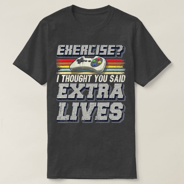 Camiseta Extra Lives Funny Video Game Controller Retro (Diseño del anverso)