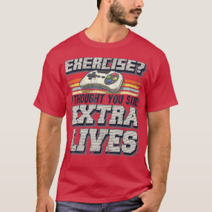 Camiseta Extra Lives Funny Video Game Controller Retro  Boy