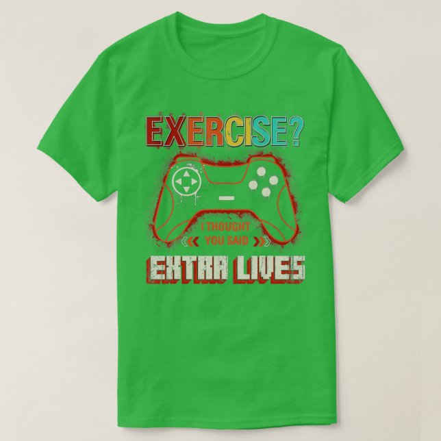 Camiseta Extra Lives Funny Video Game Controller Retro Boys (Diseño del anverso)