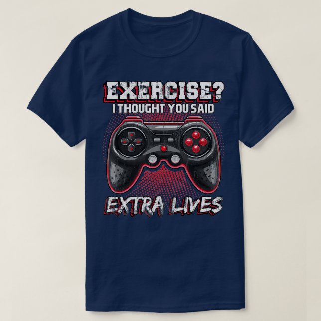 Camiseta Extra Lives Funny Video Game Controller Retro Boys (Diseño del anverso)
