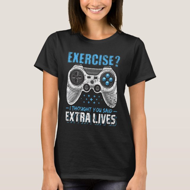 Camiseta Extra Lives Video Controller Retro Gamer Bo (Anverso)