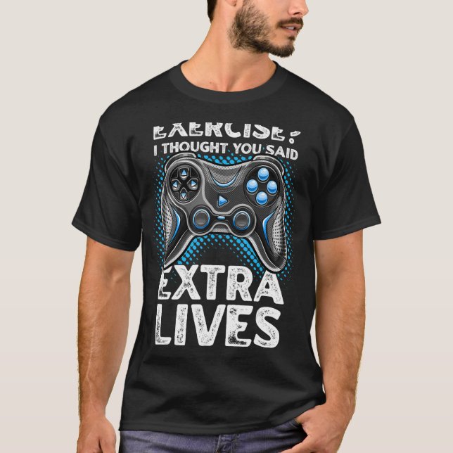 Camiseta Extra Lives Video Controller Retro Gamer Boy (Anverso)