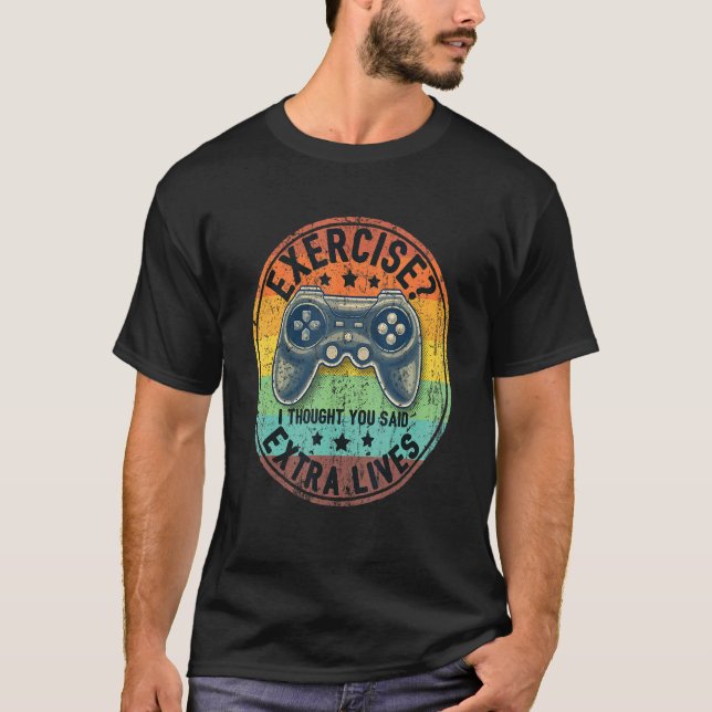Camiseta Extra Lives Video Controller Retro Gamer Boy (Anverso)