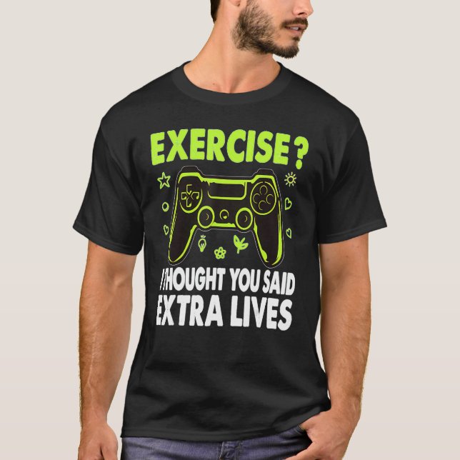 Camiseta Extra Lives Video Game Controller Gamer Boys (Anverso)