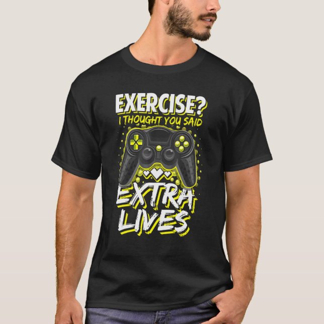 Camiseta Extra Lives Video Game Controller Retro Gamer Boys (Anverso)