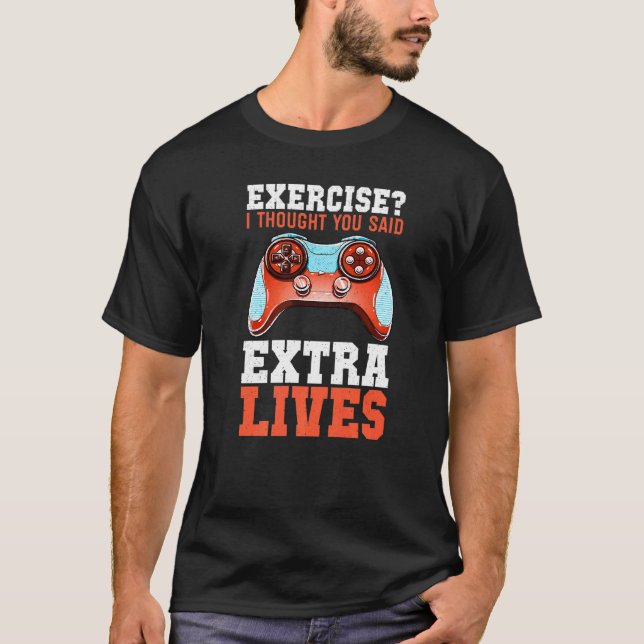 Camiseta Extra Lives Video Game Controller Retro Gamer Boys (Anverso)