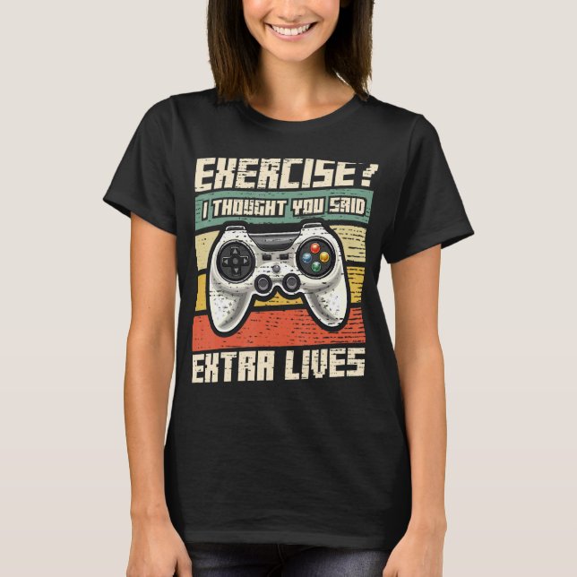 Camiseta Extra Lives Video Game Controller Retro Gamer Boys (Anverso)