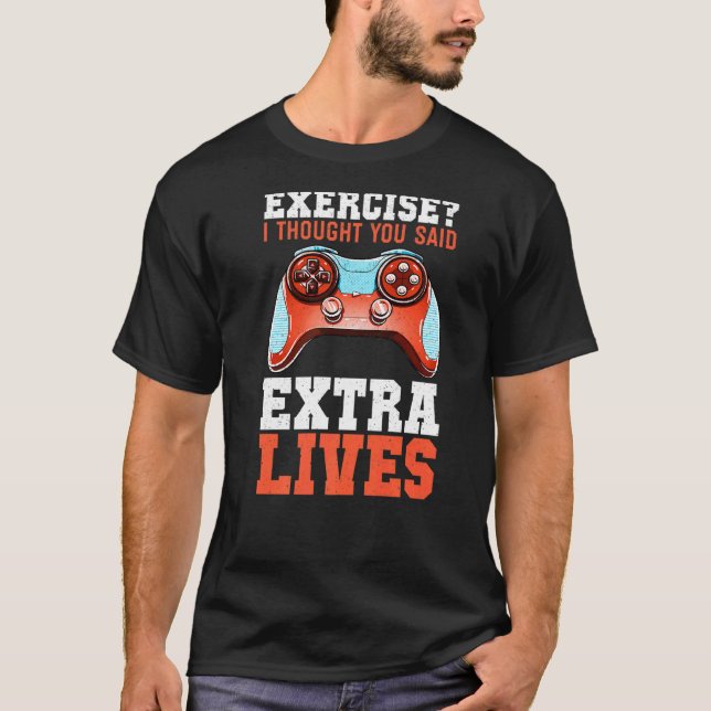 Camiseta Extra Lives Video Game Controller Retro Gamer Boys (Anverso)
