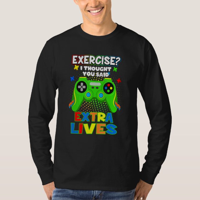 Camiseta Extra Lives Video Game Controller Retro Gamer Boys (Anverso)