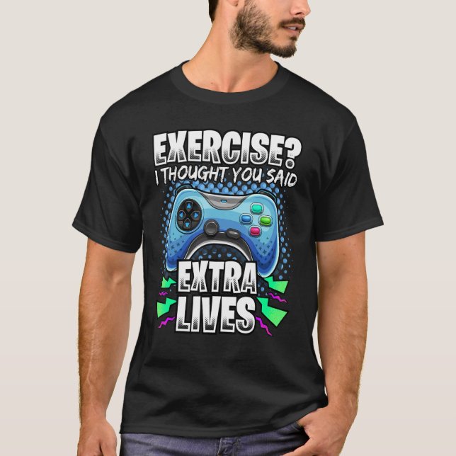 Camiseta Extra Lives Video Game Controller Retro Gamer Boys (Anverso)