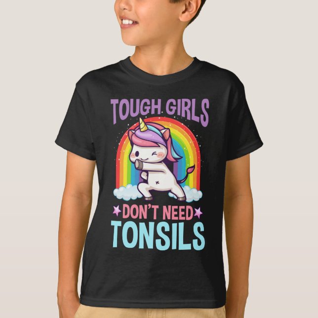 Camiseta Extracción divertida de tonsil Unicorn Tonsillecto (Anverso)