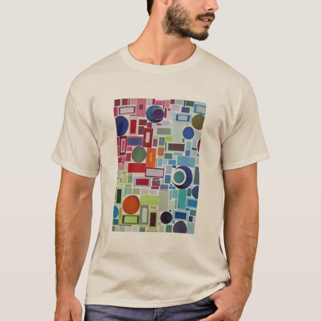 Camiseta extracto retro del collage del mosaico del disco (Anverso)