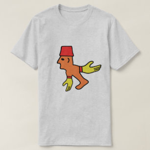 Camiseta Extraña criatura con brillo amarillo y un gorra ro